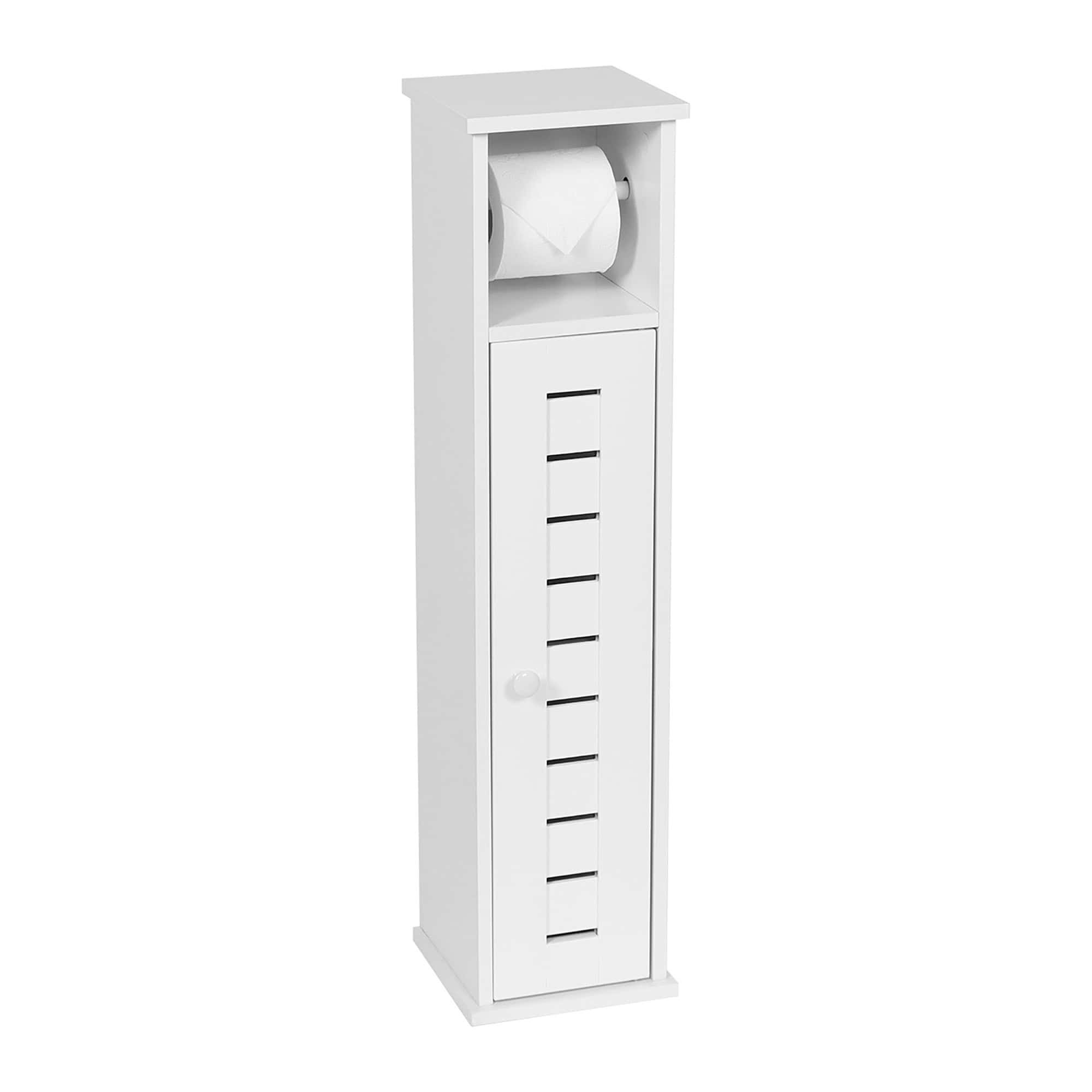 Evideco Compact Toilet Paper Storage Cabinet with Dispenser, White ...