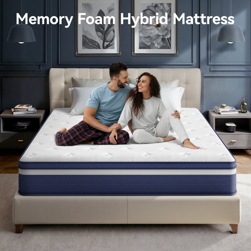 Anti Static Comfortable Breathable Hybrid Plush Memory Foam Bed-in-a-Box Mattress with Certipur-US , Oeko TEX and SGS Fire Certified