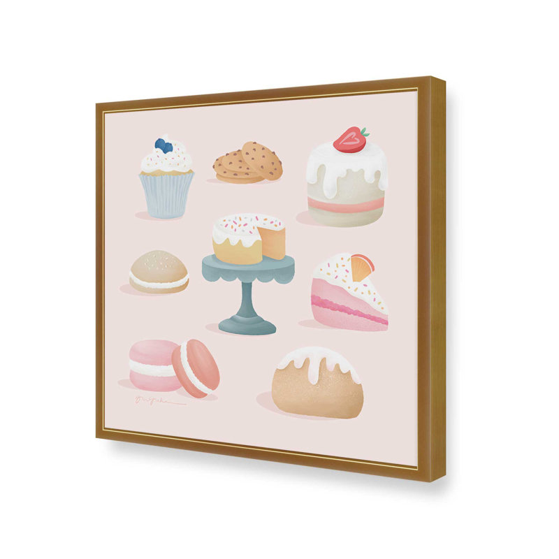 «Bake Shop II» par Gia Graham, reproduction d'art, H 12 po x l 12 po, Doré