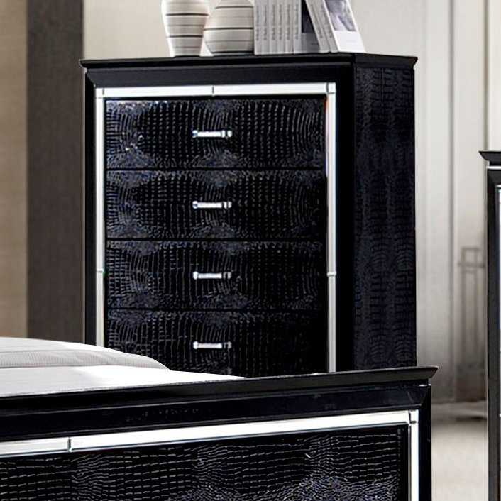 Commode 5 tiroirs Aghanliss, Noir