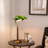 Antique Vintage Bronze  Sleek Glass Shade Bankers Table Lamp With Pull Switch For Living Room