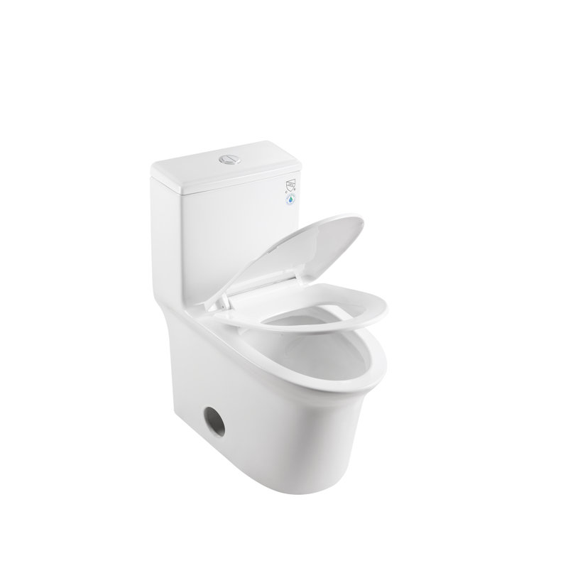 Elongated Comfort Height One-Piece Toilet, Dual Flush, Soft Close Seat, Ceramic, White