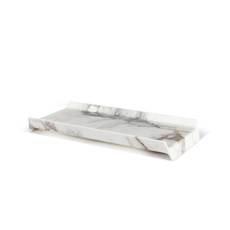 Marble Tray, 17.5 cm W x 40 cm D x 4.5 cm H, White