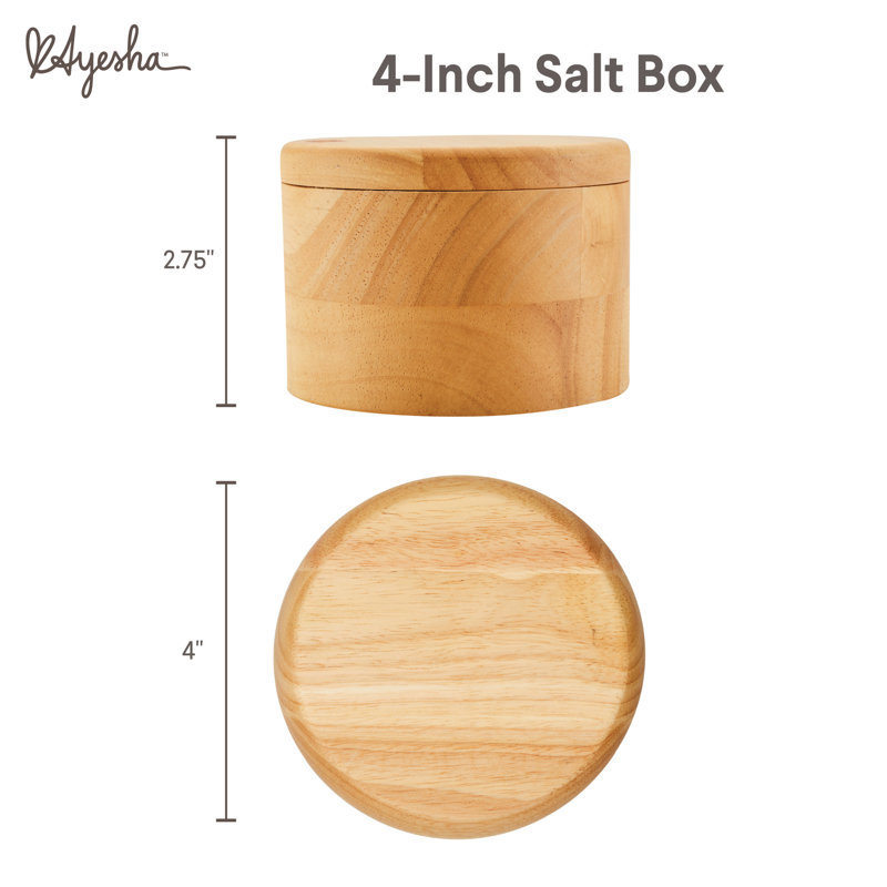 Pink Parawood Rectangular Salt and Spice Box with Lid