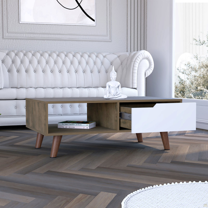 Table basse 2.0, un tiroir, quatre pieds