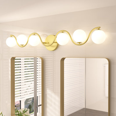 6 - Light Gold Steel Dimmable Vanity Light