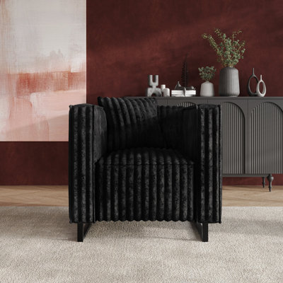 CHAISE EN VELOURS NOIR