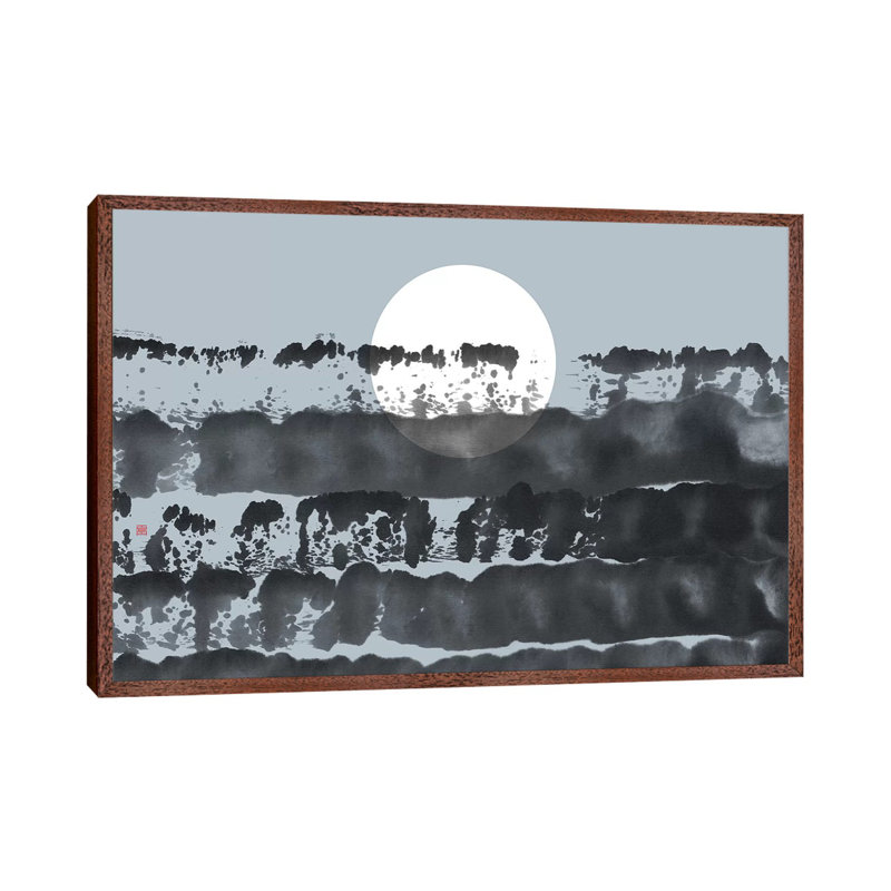 Hidden Moon N° 5 (Behind The Horizon) by Thoth Adan - Floater Frame Gallery-Wrapped Canvas Giclée on Canvas, Brown