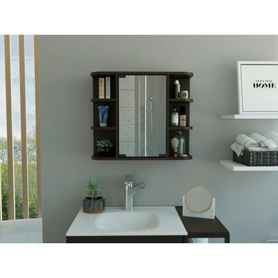 Medicine Cabinet, Six External Shelves Mirror, Three Internal Shelves