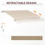 Auvent rétractable Outsunny, auvents de patio, abri pare-soleil avec manivelle, tissu résistant aux rayons UV et à l'eau et terrasse en aluminium, balcon, cour, rayures-587642028