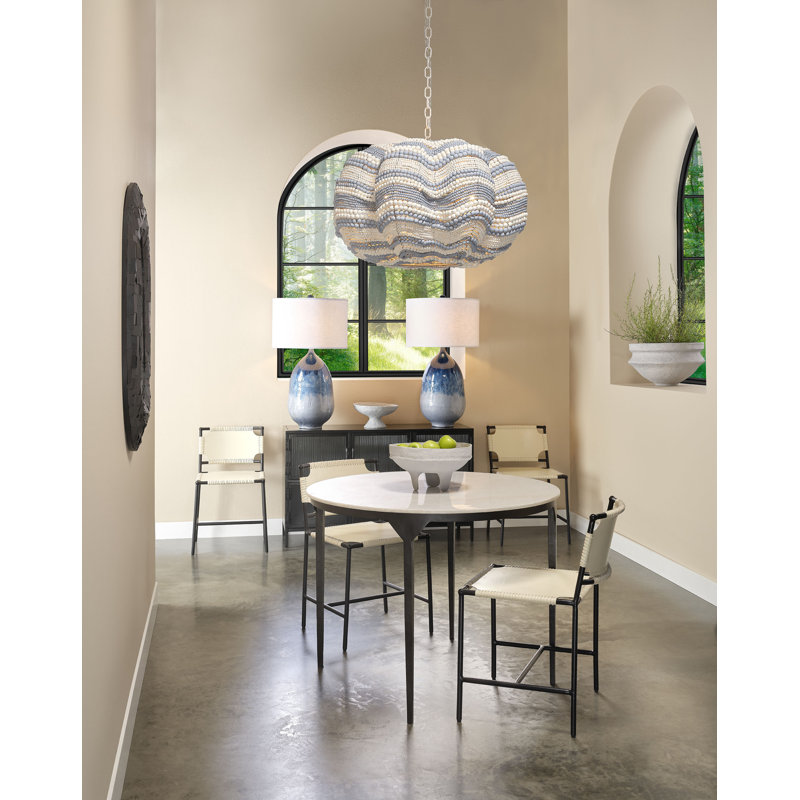 Clamshell 4 - Light Chandelier, Blue/White