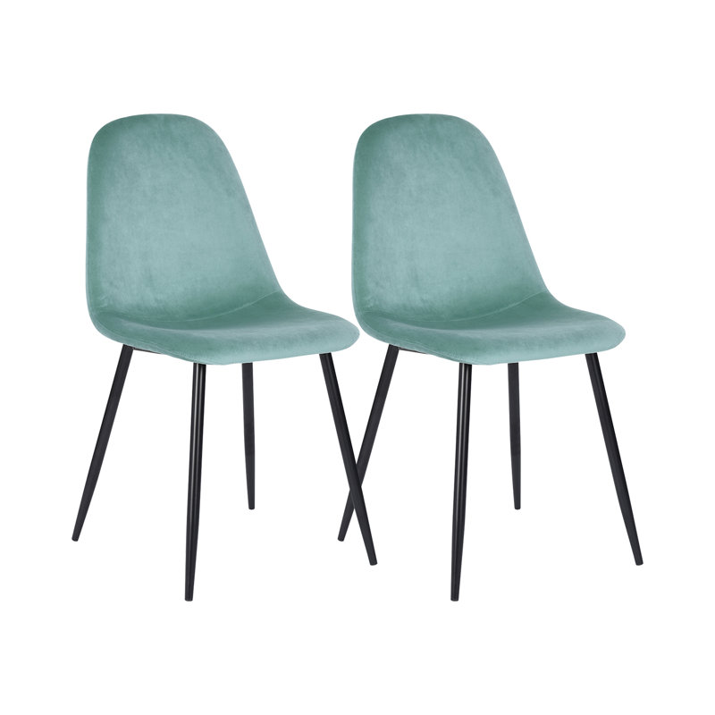 Mcneel 49cm H Polyester Blend Upholstered Side Chair, Aqua