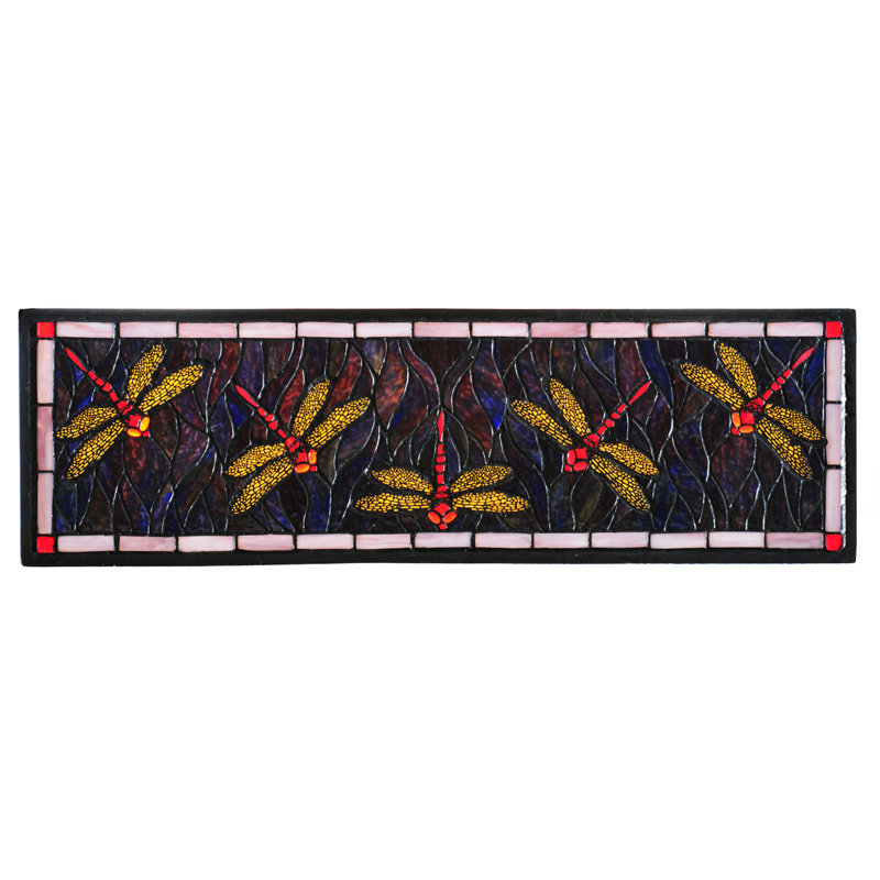 Three Dragonfly Stained Glass Window