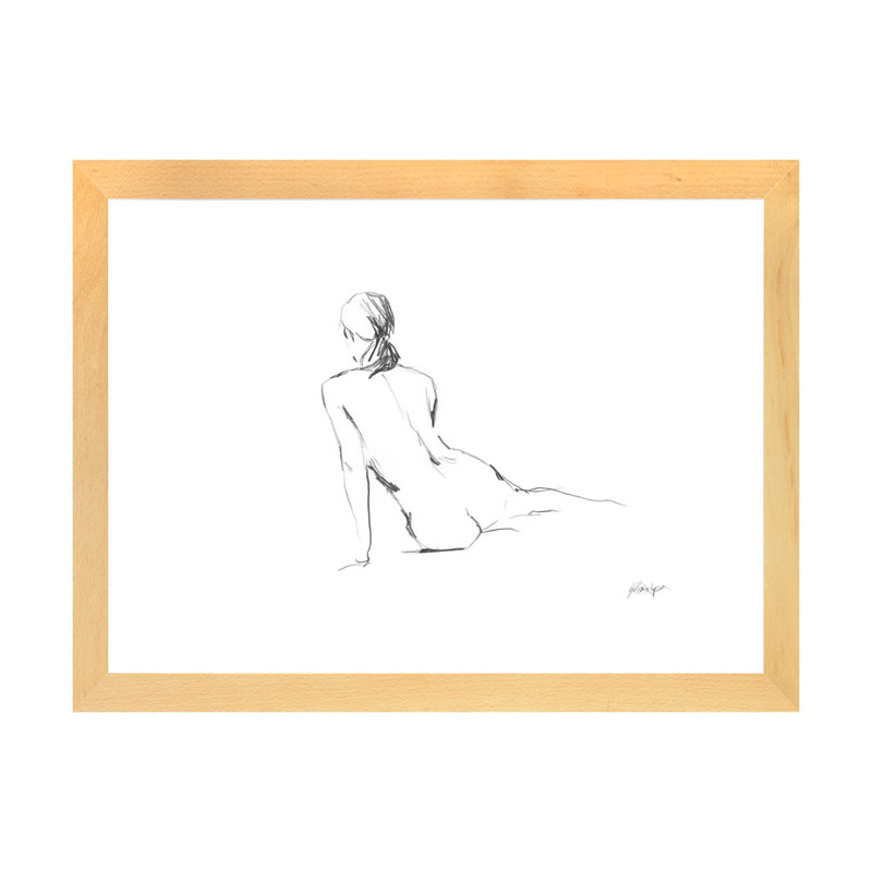 «Silhouette Contour I» par Ethan Harper - reproduction de photo encadrée sur toile, H 24 po x l 32 po x P 1 po, Blanc