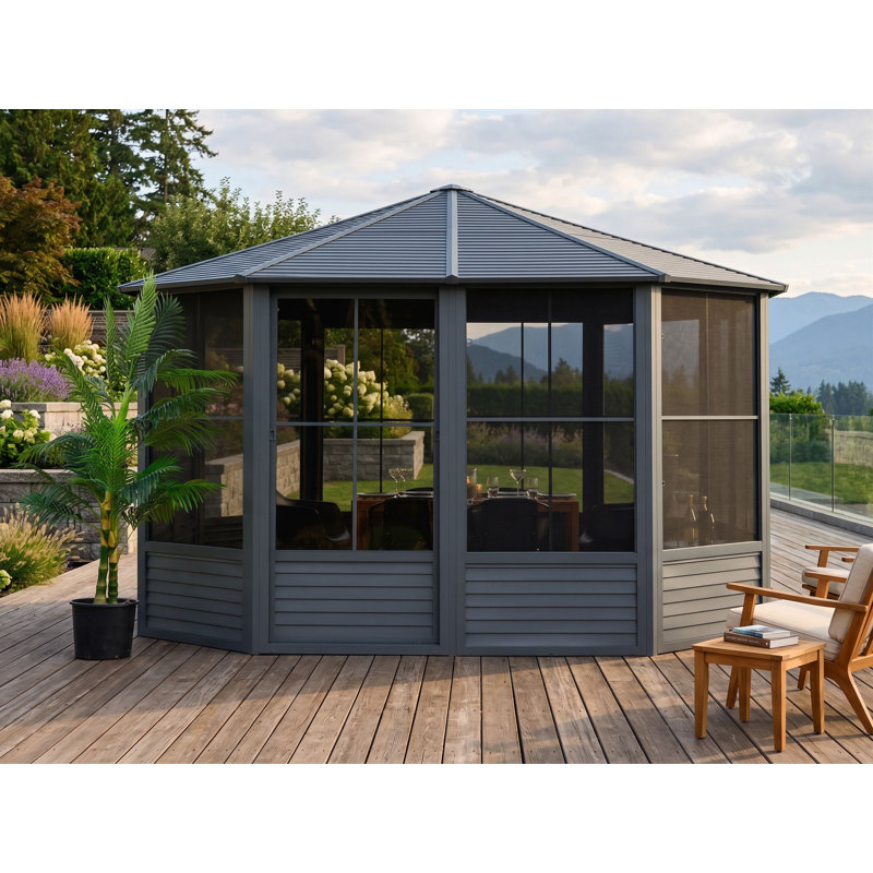 Florence Solarium with Metal Roof, Slate, Slate, 12 Ft. W x 12 Ft. D
