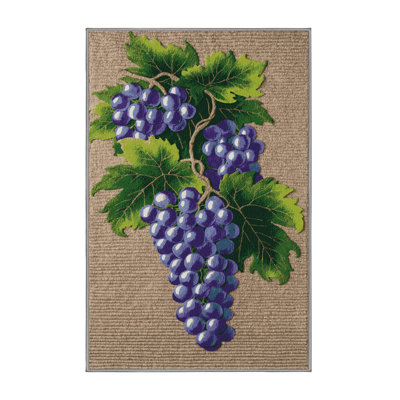 Washable Grape Moon Drops Fruits Area Rug