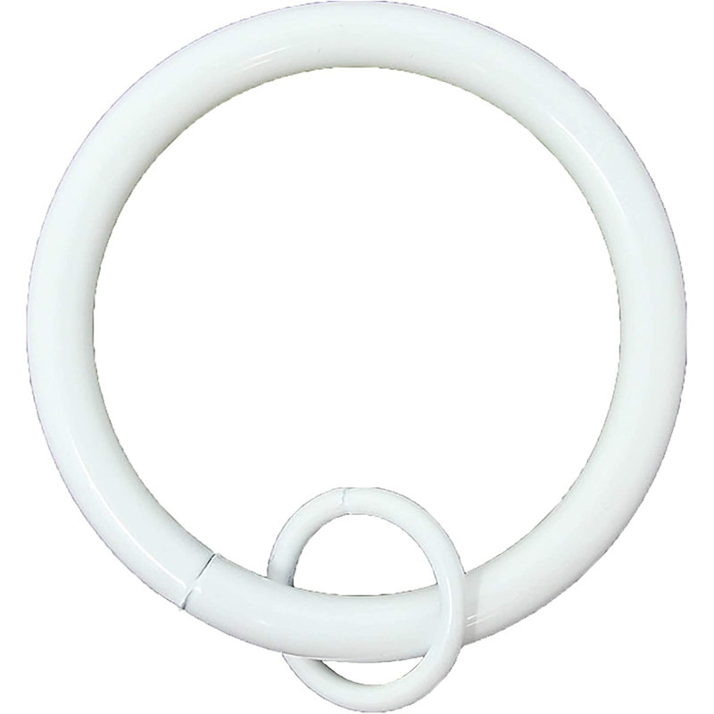 Anneau de rideau en métal Mccarthy, Blanc lustré, Diamètre de 2,4 po