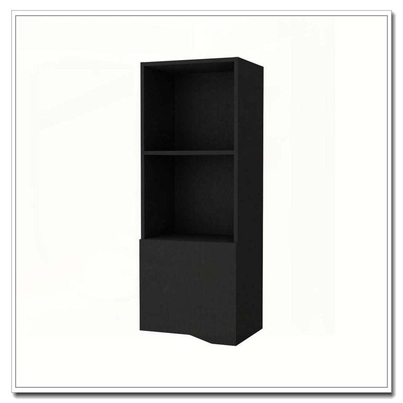 Armoire murale noire avec une porte, Noir