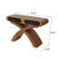 Console 1 pièce - Conception moderne à pieds en X avec placage en bois massif - Finition naturelle chaleureuse