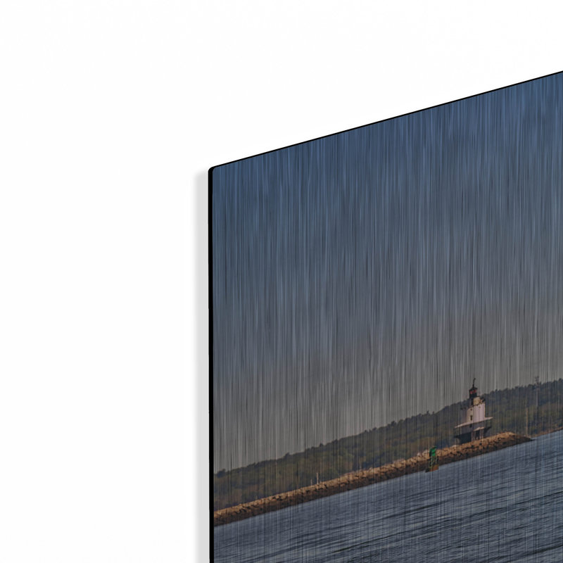 «Buoy And Spring Point Ledge Light» par Rick Berk, applique murale en métal, H 16 po x l 24 po