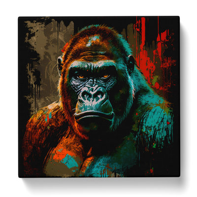 Gorilla Retro Art - Wrapped Canvas