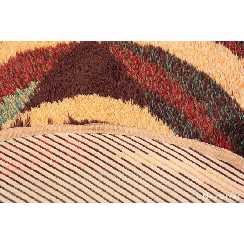 Scandinavian One-of-a-Kind 6' X 6' Round Area Rug in Brown/Beige/Green