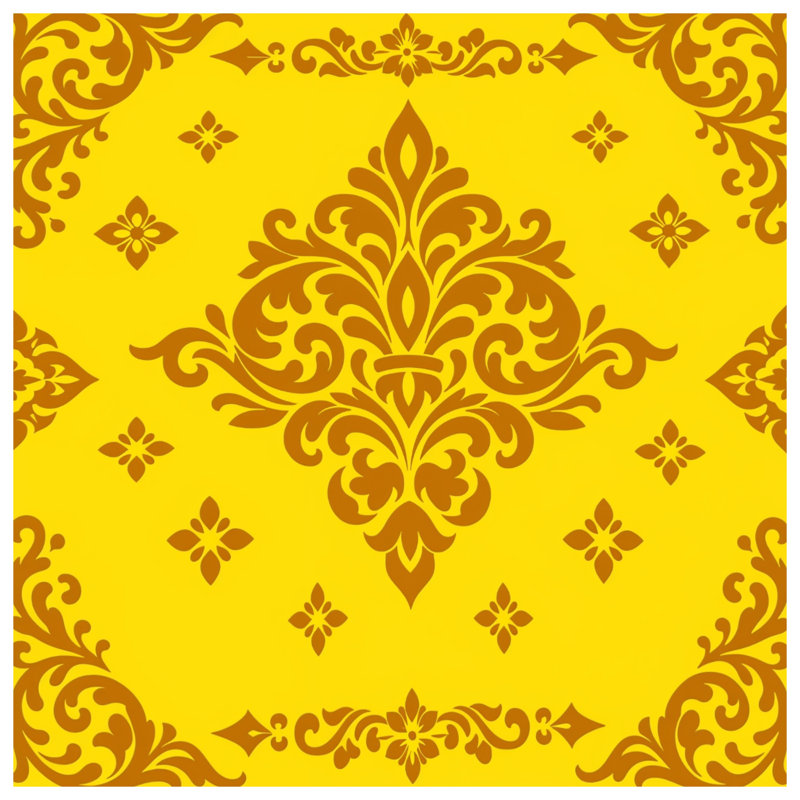 Housses de couette damassées jaunes et brunes, Queen