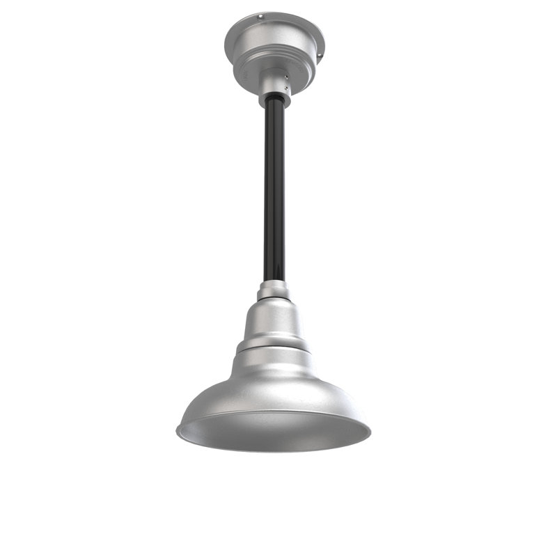 Idella 1 - Light LED Single Pendant, Galvanized Silver, 9" H x 8" W x 8" D