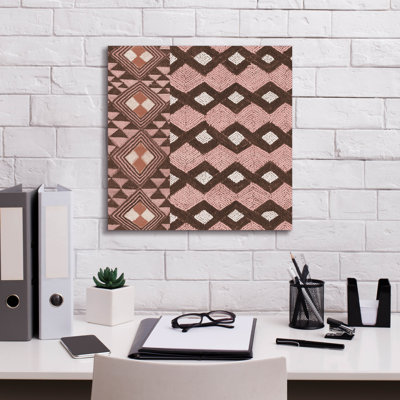  ' Kuba Cloth Mat 1 Blush C' by Sue Schlabach Canvas Wall Art, 18" x 18"