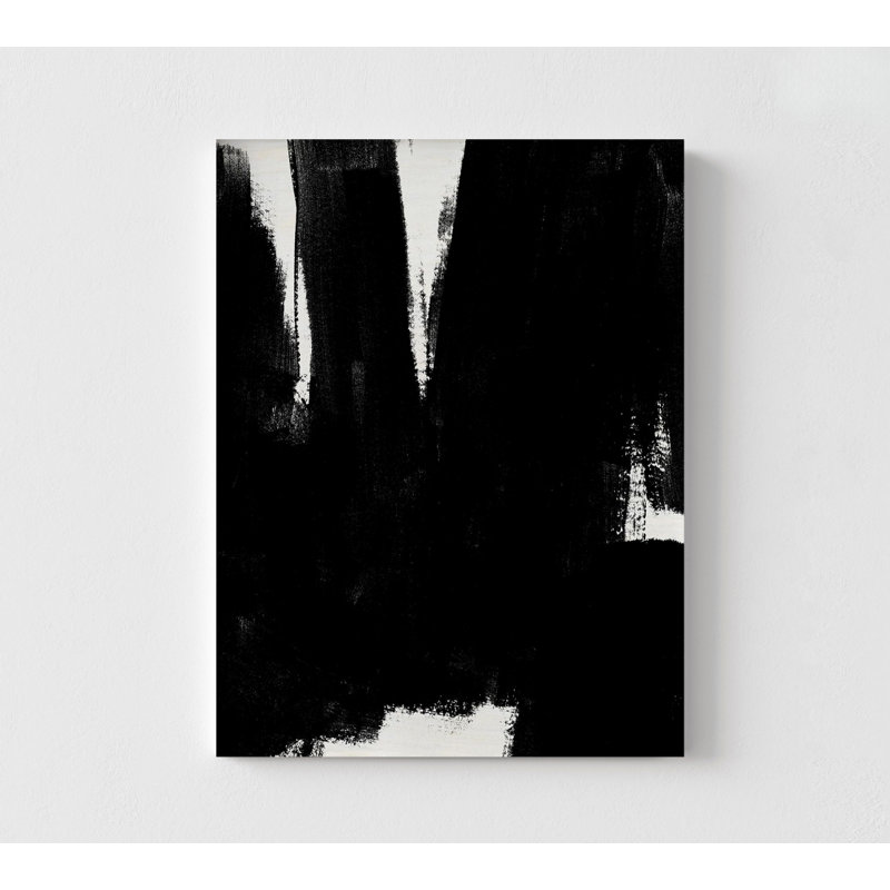 «Block Brushwork I» par June Erica Vess, très grande décoration murale encadrée abstrait noir, idée de cadeau d'artiste, Art Studio Decor