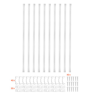 Canal de diffusion en aluminium à DEL en plâtre, 6,6 pi / 2 m, canal de diffusion encastré sans bande à DEL avec couvercle laiteux, embouts et pinces de fixation, profil en aluminium, pour mur et plafond