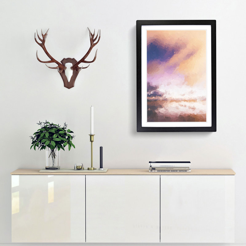 Clouds Above in Abstract - Picture Frame Graphic Art Print, 36cm H x 27cm W x 2cm D, Black Framed