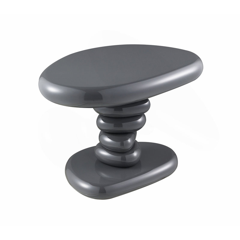 Table de bout grise ultrabrillante, H 15 po x l 22 po x P 16 po