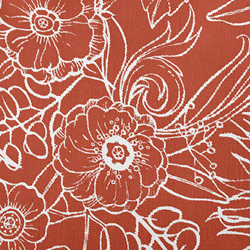 Cuban Flare Zentangle Floral Print Indoor/Outdoor Square Pillow, Saffron, Square 20"