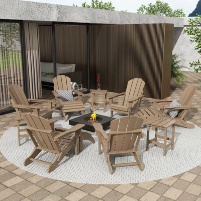 Laguna Foldable Outdoor Adirondack Chair With Ottoman