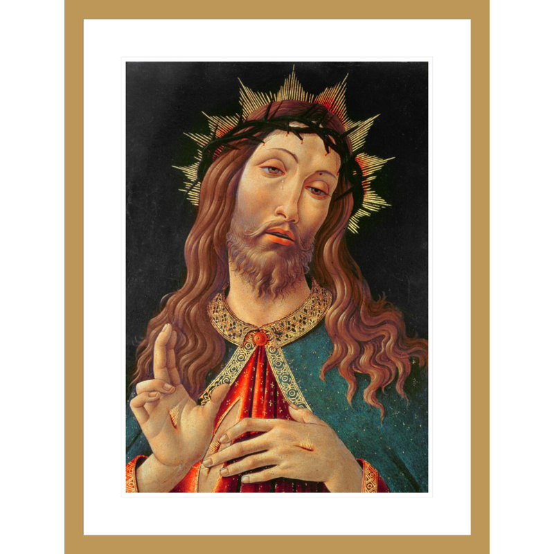 «Ecce Homo or The Redeemer» par Sandro Botticelli - reproduction d'art encadrée, H 29,5 po x l 22,62 po