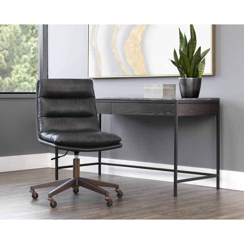 Gwenan Swivel Side Chair, Black