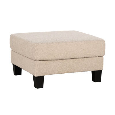 Rangement en tissu beige de style contemporain, l 31 po x P 31 po H 18 po, pour espace de vie avec bois d'ingénierie, primaire