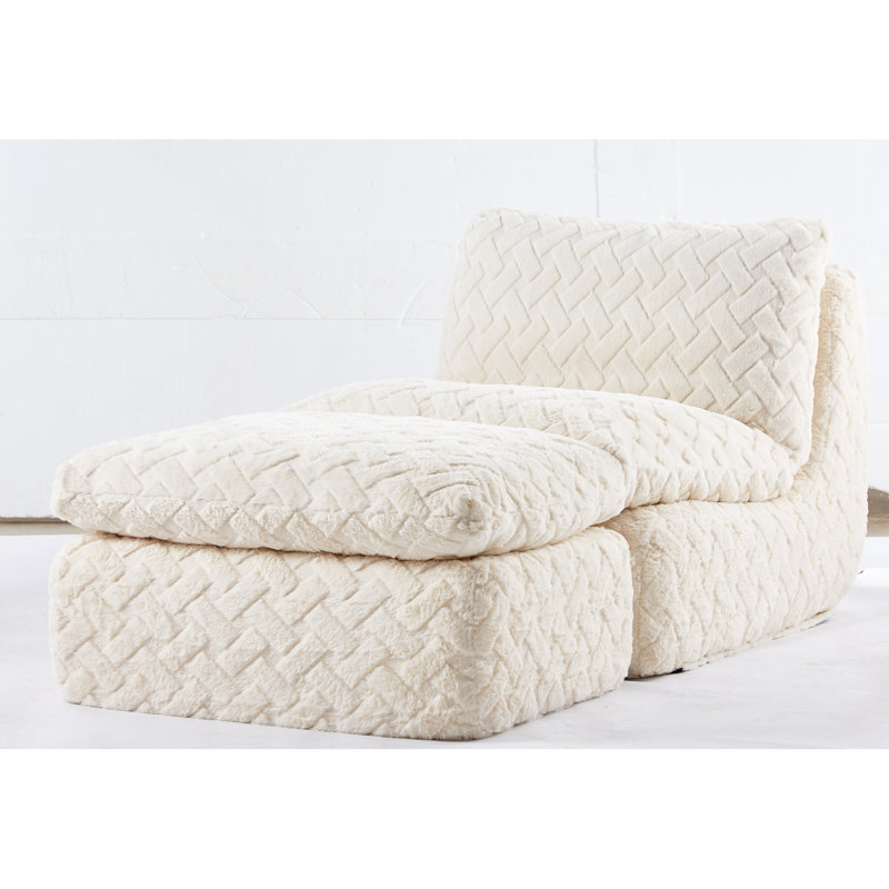 Fauteuil pivotant ergonomique, avec compression complète, velours côtelé blanc, profondeur de siège de 32,51 po, siège à compression douce et courbe de sol, hauteur de 34,72 po, chaud