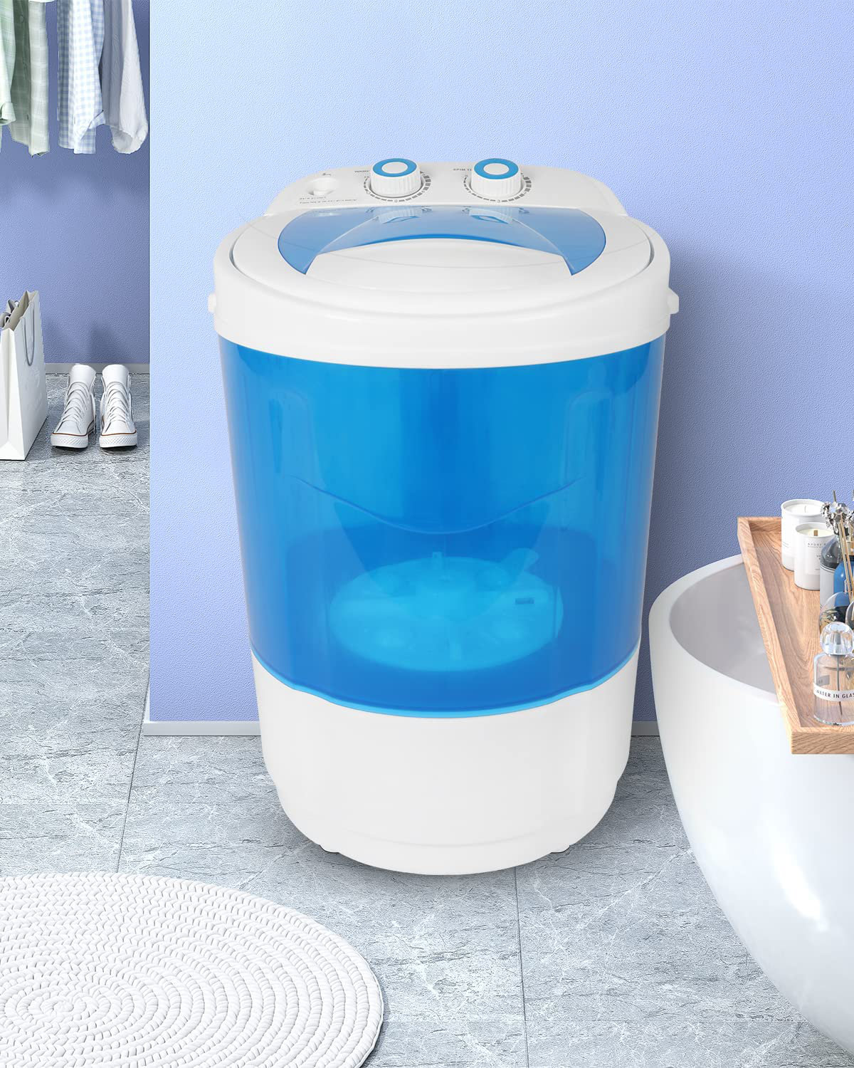 TABU 7.7lbs Mini Portable Washing Machine, Compact Washer with