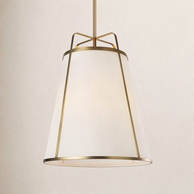 3 - Light Dimmable Tapered Pendant With Linen Shade
