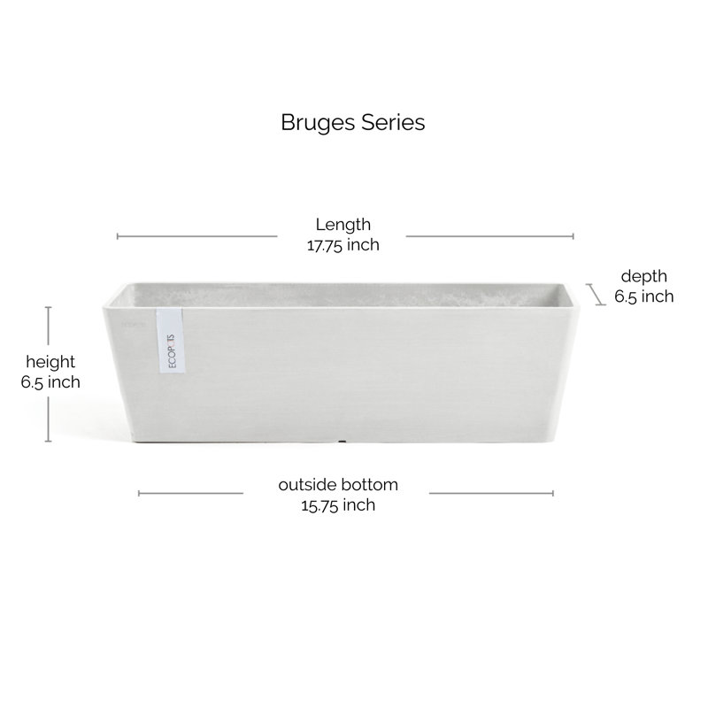 Pot Planter, 8" H x 32" W x 7.75" D, White