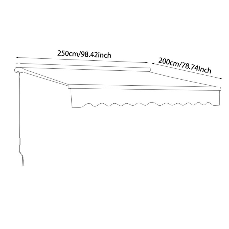Latitude Run 300cm D Nylon Cover Retractable Door / Window Awning, 17cm H x 135cm W x 300cm D, Green Grey