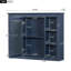 Armoire à miroir murale bleue pour salle de bain 35 po x 27,5 po, options de rangement polyvalentes, fabrication 35 po x 27,5 po incluse, charnières réglables,-131461468