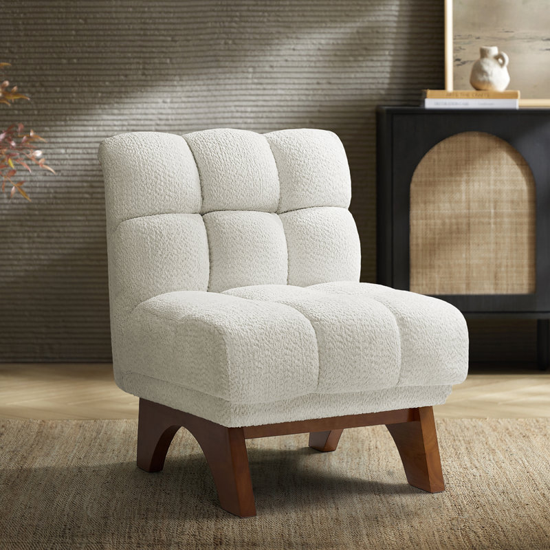 Chaise d'appoint en chenille l 30 po Thomas, Ivoire