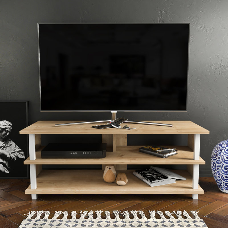 Pueblo TV Stand for TVs up to 50", White/Oak