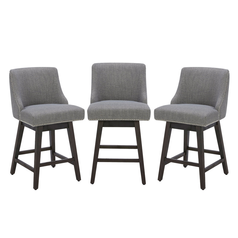 Arvelle Swivel Upholstered Counter Stool, Fog