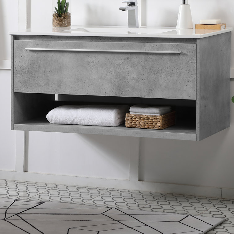 Kasper 40'' Single Bathroom Vanity with Porcelain Top