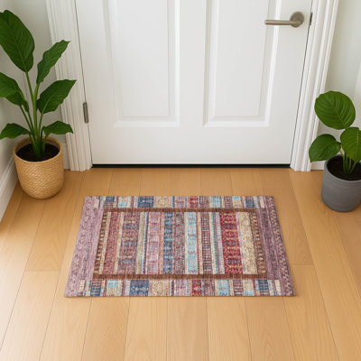 Premium Machine Washable Mayfield AMF2160 Striped Rug