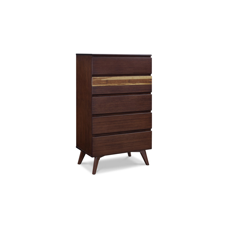 Lucinda Bayonne 5-drawer chest of drawers, Brown